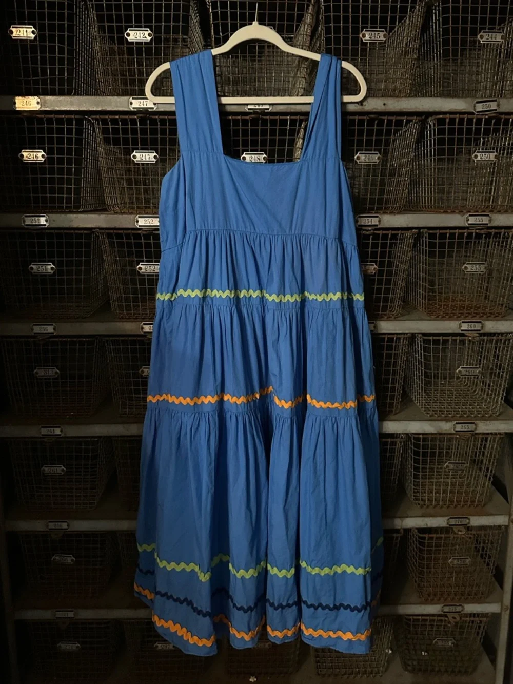 Anthropologie Blue The Helena Square-Neck Tiered Midi Dress Size XL 38331 - Picture 5 of 13